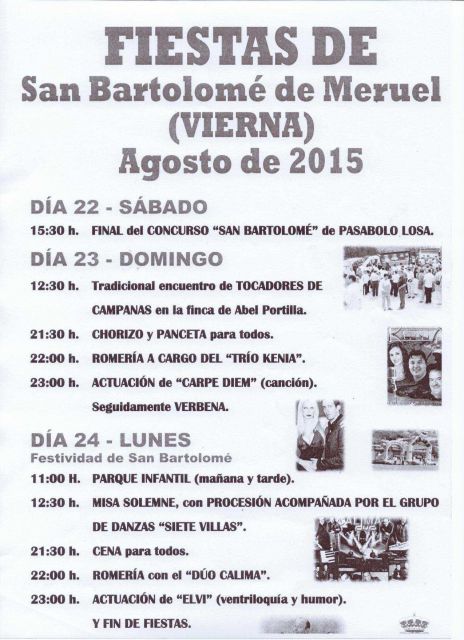 Fiestas de San Bartolomé de Meruel (Vierna) - Agosto de 2015